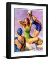 "Three Bathing Beauties,"July 8, 1933-John LaGatta-Framed Premium Giclee Print