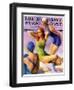 "Three Bathing Beauties," Saturday Evening Post Cover, July 8, 1933-John LaGatta-Framed Giclee Print