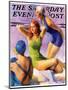 "Three Bathing Beauties," Saturday Evening Post Cover, July 8, 1933-John LaGatta-Mounted Giclee Print