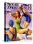 "Three Bathing Beauties," Saturday Evening Post Cover, July 8, 1933-John LaGatta-Stretched Canvas