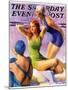 "Three Bathing Beauties," Saturday Evening Post Cover, July 8, 1933-John LaGatta-Mounted Giclee Print