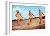 Three Bathing Beauties Waterskiing-null-Framed Art Print