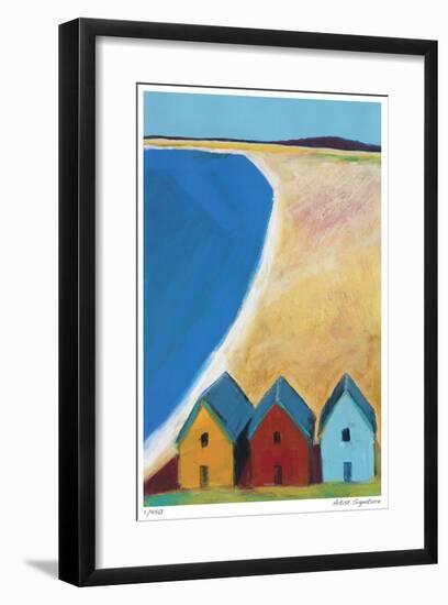 Three Beach Cabanas-Gale McKee-Framed Giclee Print