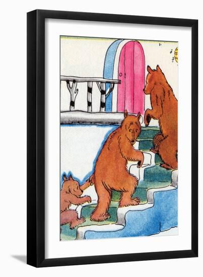 Three Bears Go Upstairs-Julia Letheld Hahn-Framed Art Print