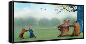 Three Bears Tug of War-Nancy Tillman-Framed Stretched Canvas