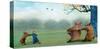 Three Bears Tug of War-Nancy Tillman-Stretched Canvas