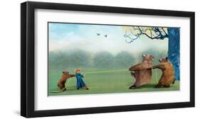 Three Bears Tug of War-Nancy Tillman-Framed Art Print