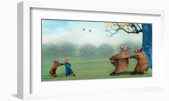 Three Bears Tug of War-Nancy Tillman-Framed Art Print