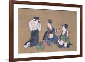 Three Beauties, circa 1790-Kitagawa Utamaro-Framed Giclee Print