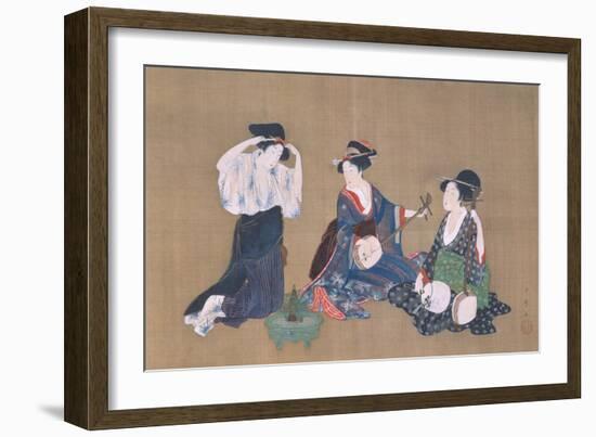 Three Beauties, circa 1790-Kitagawa Utamaro-Framed Giclee Print