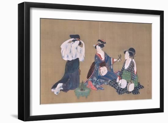 Three Beauties, circa 1790-Kitagawa Utamaro-Framed Giclee Print