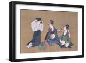 Three Beauties, circa 1790-Kitagawa Utamaro-Framed Giclee Print