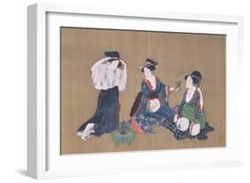 Three Beauties, circa 1790-Kitagawa Utamaro-Framed Giclee Print