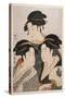 Three Beauties of the Present Day (Toji San Biji)-Kitagawa Utamaro-Stretched Canvas