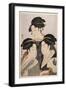 Three Beauties of the Present Day (Toji San Biji)-Kitagawa Utamaro-Framed Giclee Print