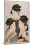 Three Beauties of the Present Day (Toji San Biji)-Kitagawa Utamaro-Mounted Giclee Print