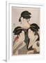 Three Beauties of the Present Day (Toji San Biji)-Kitagawa Utamaro-Framed Giclee Print