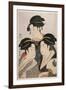 Three Beauties of the Present Day (Toji San Biji)-Kitagawa Utamaro-Framed Giclee Print