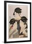 Three Beauties of the Present Day (Toji San Biji)-Kitagawa Utamaro-Framed Giclee Print