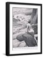 Three Beautiful Little Girls Floating Down the Torrent-Arthur A. Dixon-Framed Giclee Print