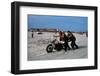Three Bikers Take the Sand Off their Chromium-Plated Motorbikes-Mario de Biasi-Framed Premium Photographic Print