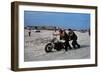 Three Bikers Take the Sand Off their Chromium-Plated Motorbikes-Mario de Biasi-Framed Photographic Print