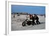 Three Bikers Take the Sand Off their Chromium-Plated Motorbikes-Mario de Biasi-Framed Photographic Print