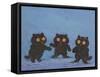 Three Black Kittens (Gouache on Paper)-Louis Wain-Framed Stretched Canvas