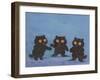 Three Black Kittens (Gouache on Paper)-Louis Wain-Framed Giclee Print