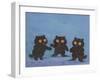 Three Black Kittens (Gouache on Paper)-Louis Wain-Framed Giclee Print