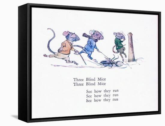 Three Blind Mice, Three Blind Mice, See How They Run-Walton Corbould-Framed Stretched Canvas