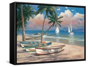 Three Boats on Beach-Tan Chun-Framed Stretched Canvas