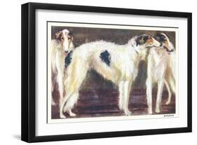 Three Borzois-null-Framed Art Print