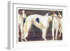 Three Borzois-null-Framed Art Print