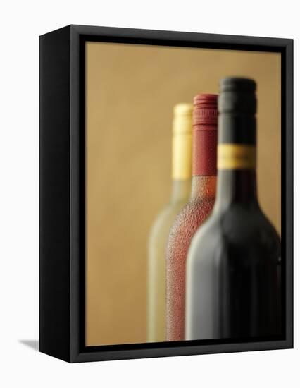 Three Bottles of Wine: Red Wine, Rose Wine and White Wine-Ian Garlick-Framed Stretched Canvas