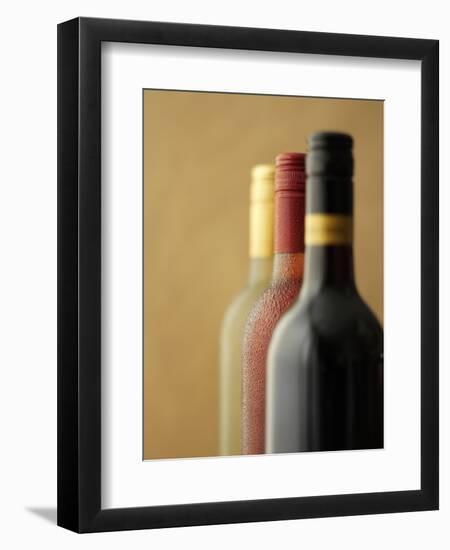 Three Bottles of Wine: Red Wine, Rose Wine and White Wine-Ian Garlick-Framed Photographic Print