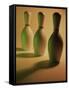 Three Bowling Pins in a Line-null-Framed Stretched Canvas