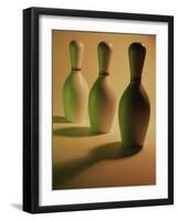 Three Bowling Pins in a Line-null-Framed Photographic Print