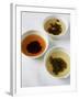 Three Bowls of Different Types of Tea-Véronique Leplat-Framed Photographic Print