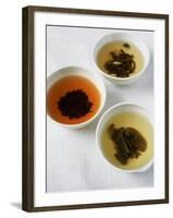 Three Bowls of Different Types of Tea-Véronique Leplat-Framed Photographic Print