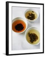 Three Bowls of Different Types of Tea-Véronique Leplat-Framed Photographic Print