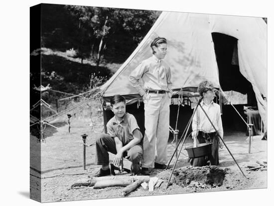 Three Boys Camping-null-Stretched Canvas