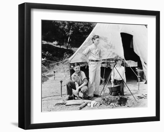 Three Boys Camping-null-Framed Photo