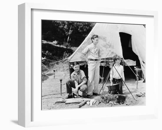 Three Boys Camping-null-Framed Photo