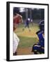 Three Boys Playing Baseball-null-Framed Photographic Print