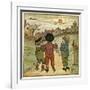 Three Boys Walking Along a Lane-Kate Greenaway-Framed Art Print