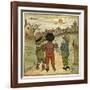 Three Boys Walking Along a Lane-Kate Greenaway-Framed Art Print