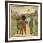 Three Boys Walking Along a Lane-Kate Greenaway-Framed Art Print