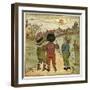 Three Boys Walking Along a Lane-Kate Greenaway-Framed Art Print