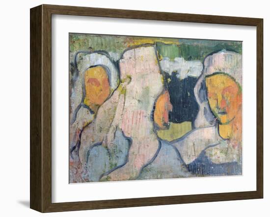 Three Breton Women in Widow's Bonnets-Emile Bernard-Framed Giclee Print